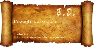 Bezegh Dorottya névjegykártya